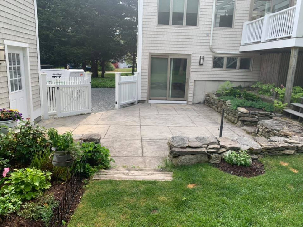 Before new patio installation